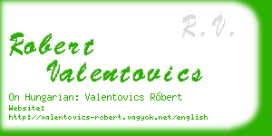 robert valentovics business card
